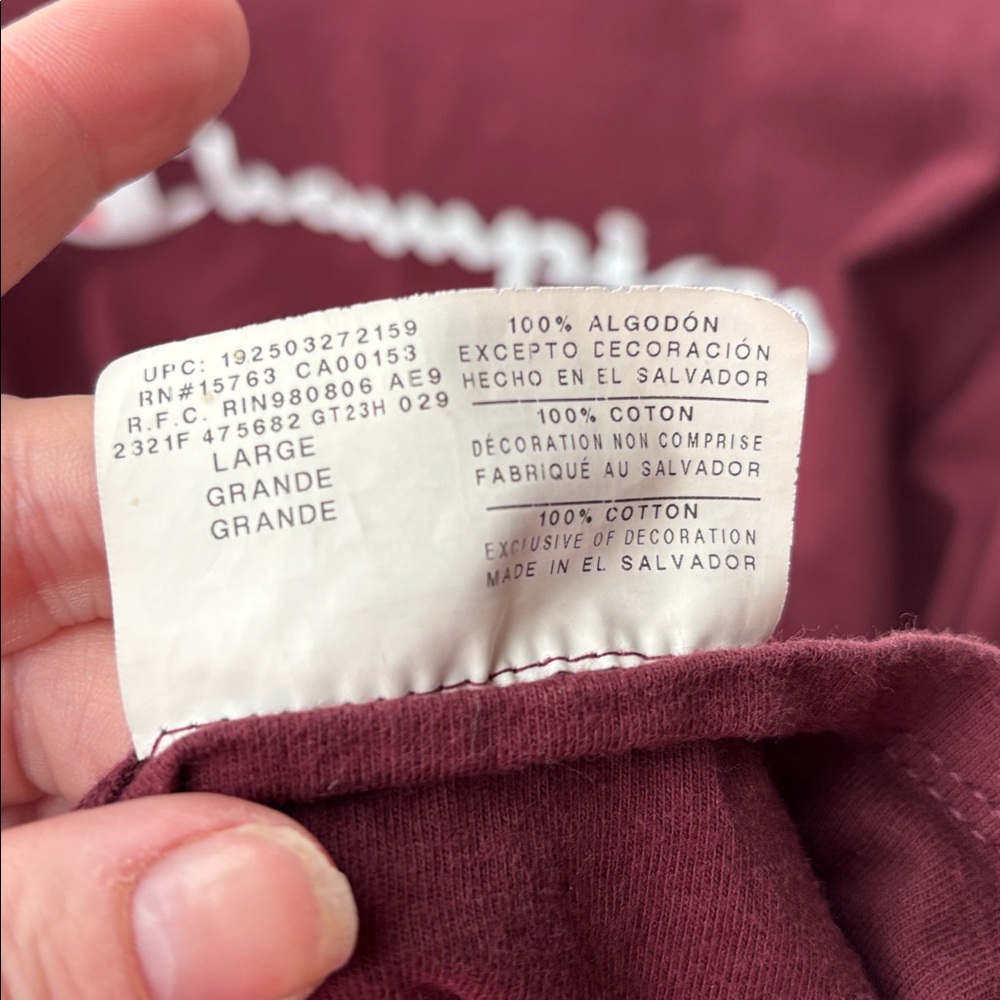 Champion maroon Tee! Men’s Large - Picture 4 of 5